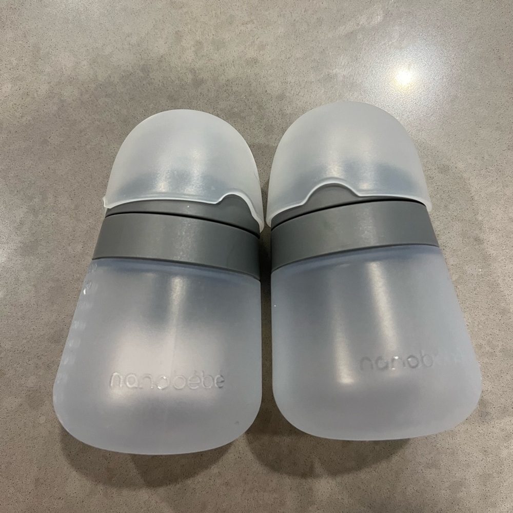 Nanobebe never used bottles with lids